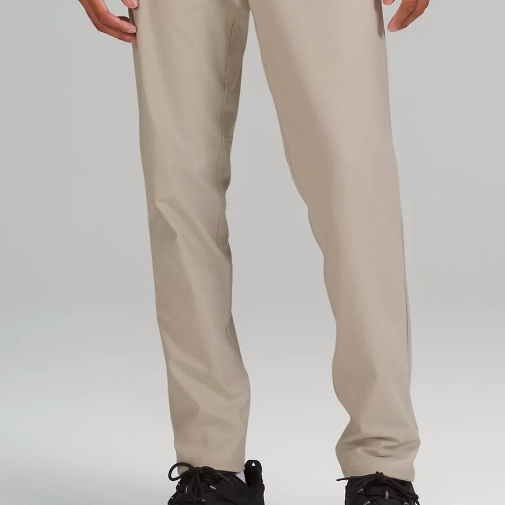 NEW Lululemon ABC Slim-Fit Pants - Silverstone/Cream - 35x28